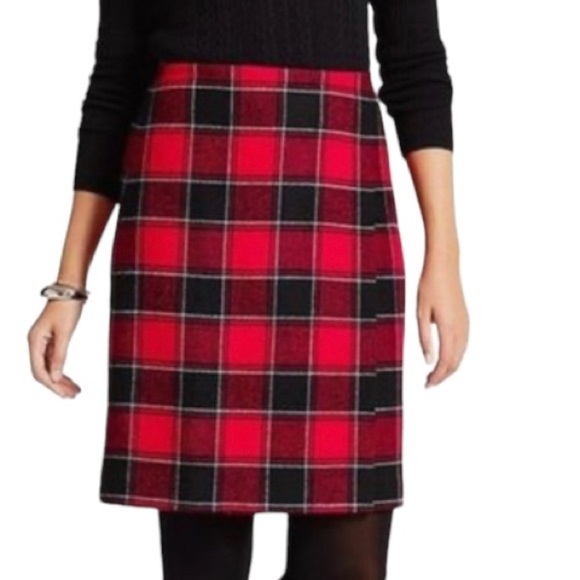 Talbots Plaid Faux Wrap Skirt - Picture 1 of 6